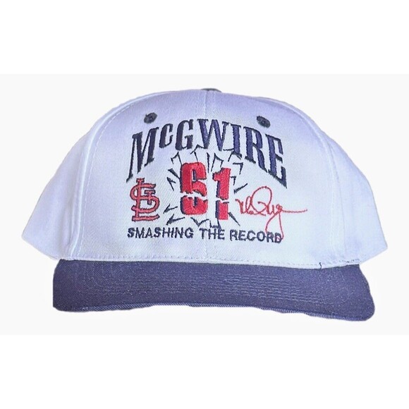 NWT Vintage St Louis Cardinals Hat Mens Snapback Mark Mcgwire Smash Record - Picture 1 of 5